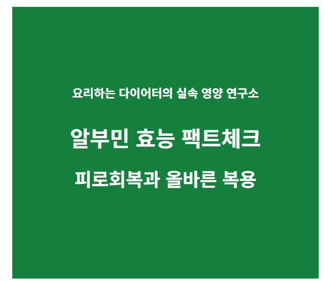 알부민 효능 팩트