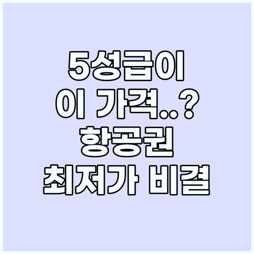 가성비 5성급 여행지 추천과 항공권 ..