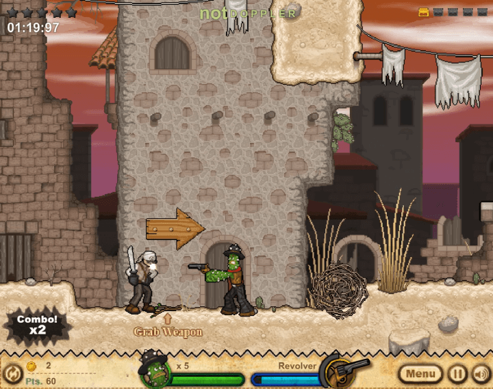 적에게-총을-쏘면서-대결하는-화면