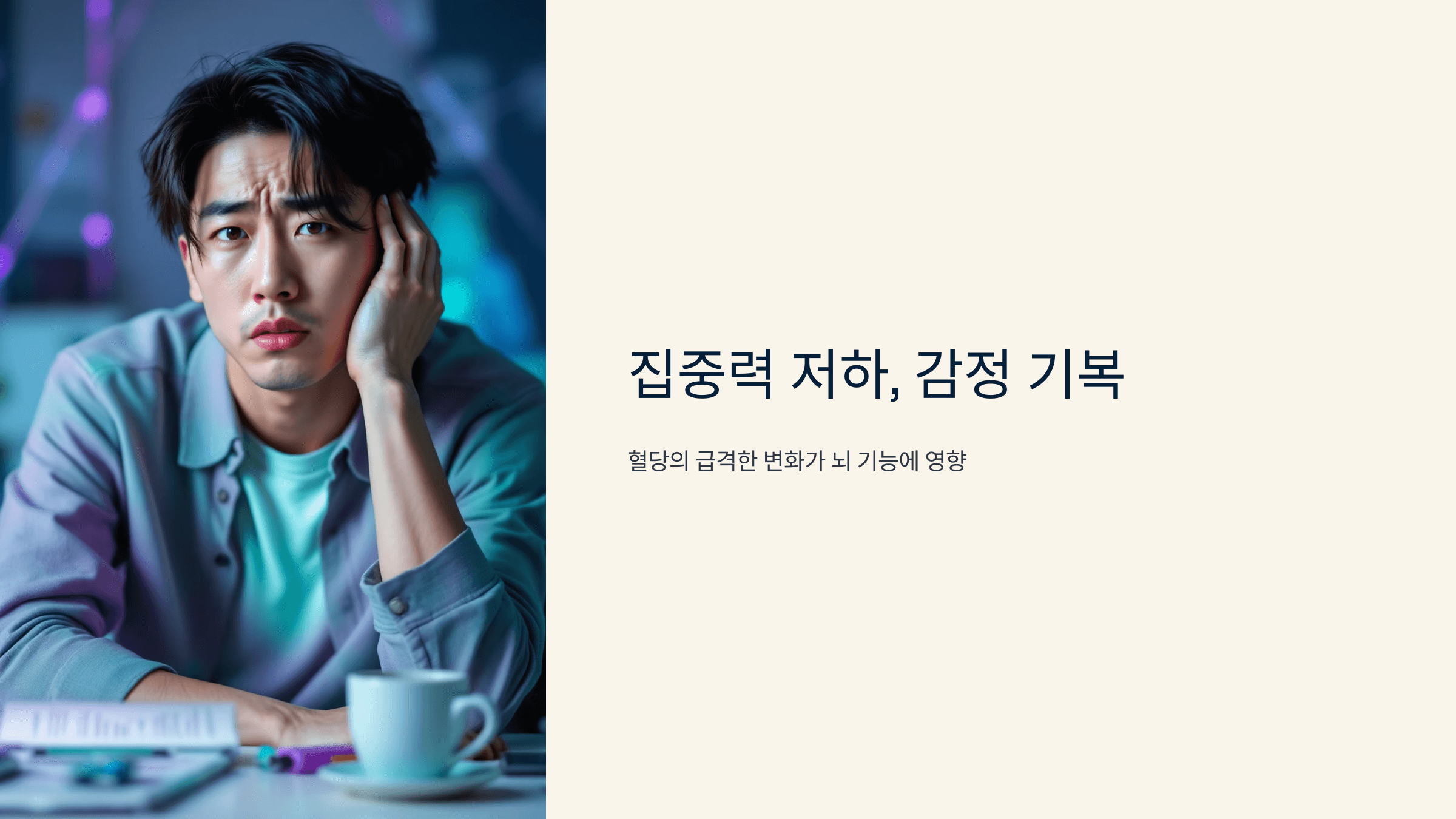 혈당 스파이크 증상 사진입니다.