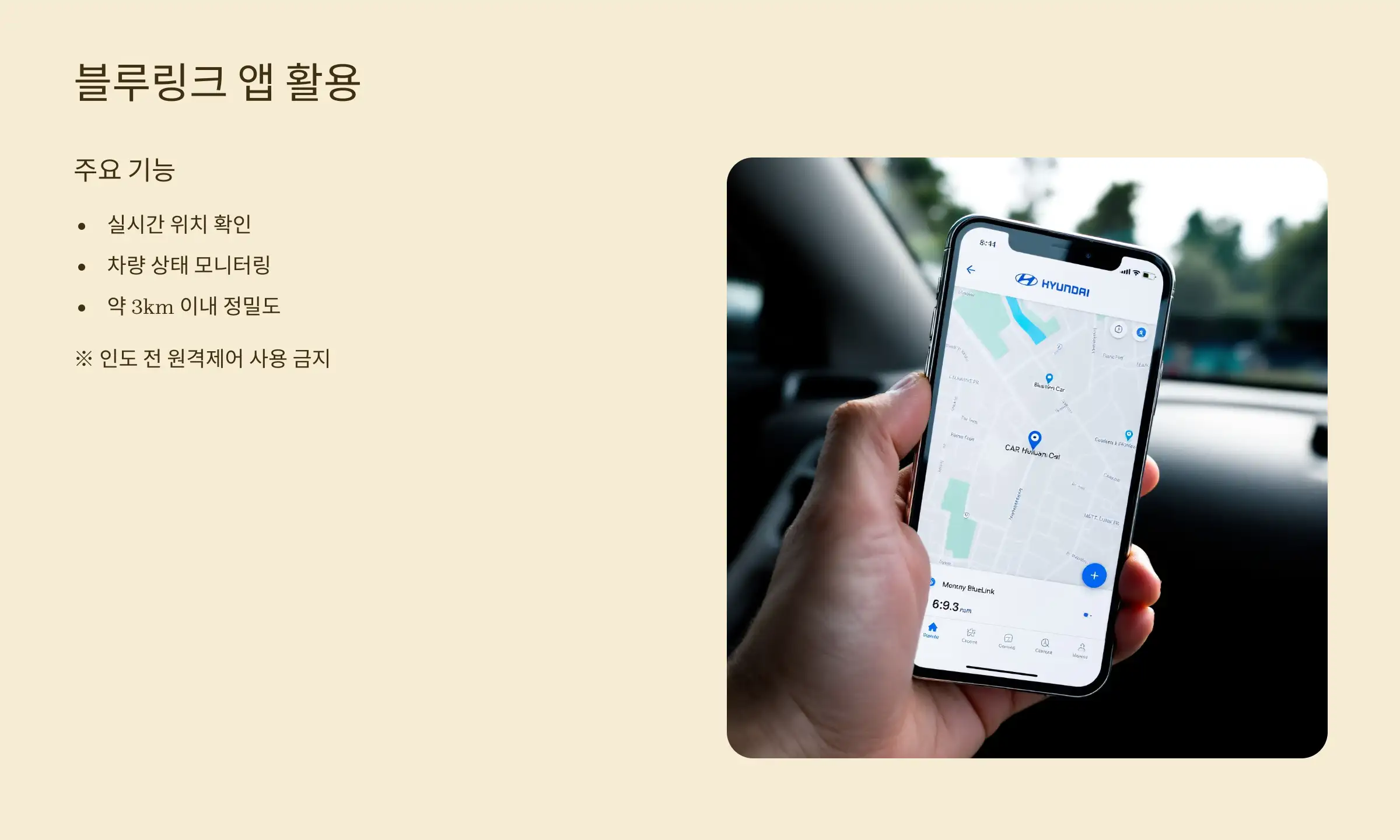 블루링크(BlueLink) 앱으로 실시간 위치 확인