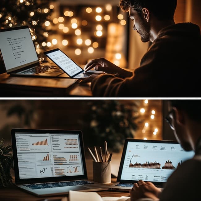 인간 중심 블로그와 AI 자동화 블로그의 유입 비교 화면