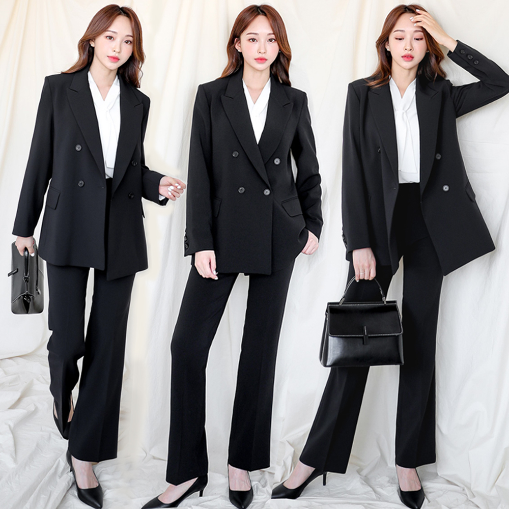 더웨이나인 스판쩌는 전투 바지 SET 여자 세미 정장 셋업 수트 투피스 세트 면접 여성