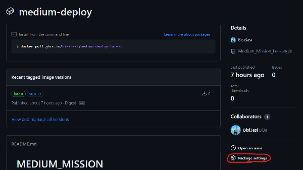 packages settings 설정 확인