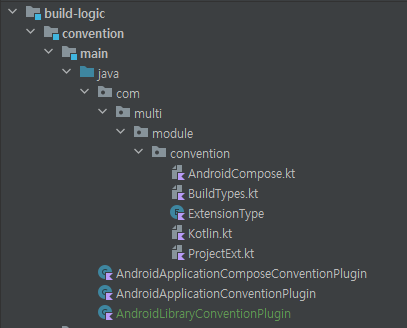 AndroidLibraryConventionPlugin이 추가된 모습