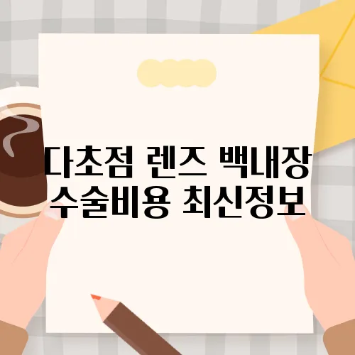 다초점 렌즈 백내장 수술비용 최신정보