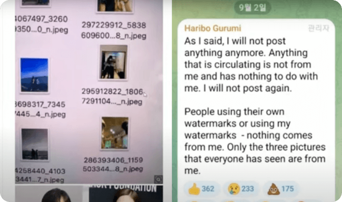 뷔 제니 해커 사진