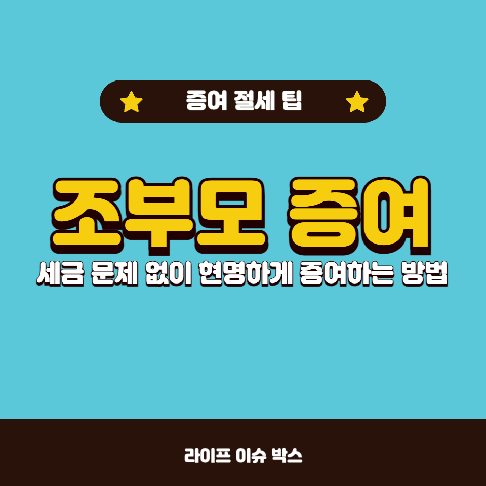 2025년 손자 증여 한도 총정리!