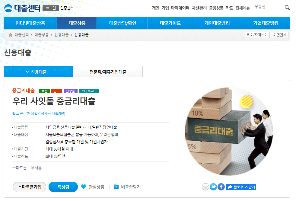 우리은행-사잇돌1-대출