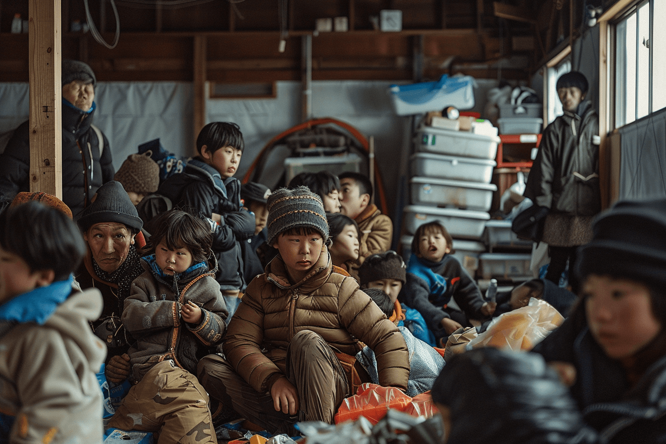 자연재해로-인한-일본의-피난민들-이미지