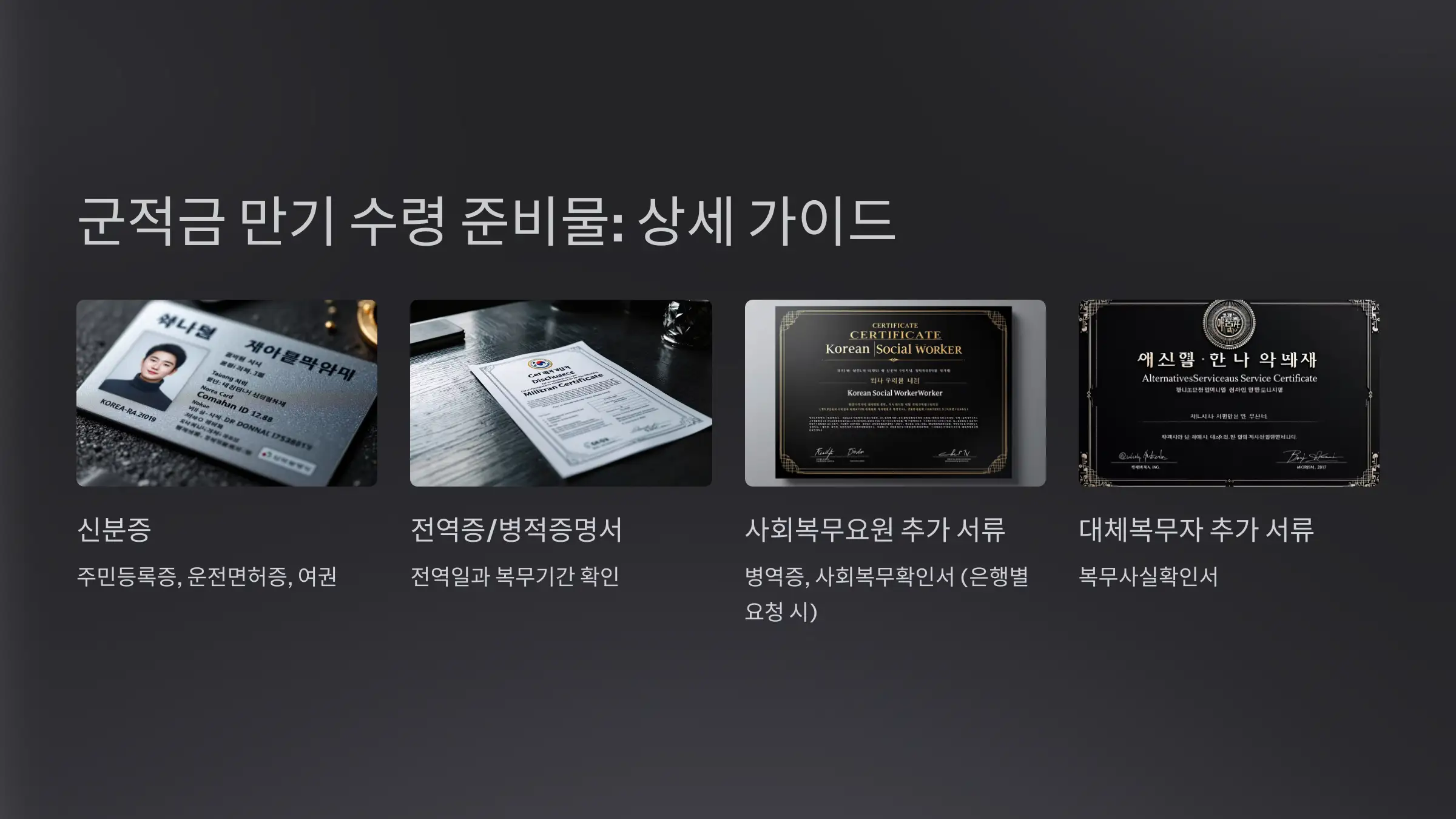 군적금 만기 수령 준비물 및 제출 서류 정리