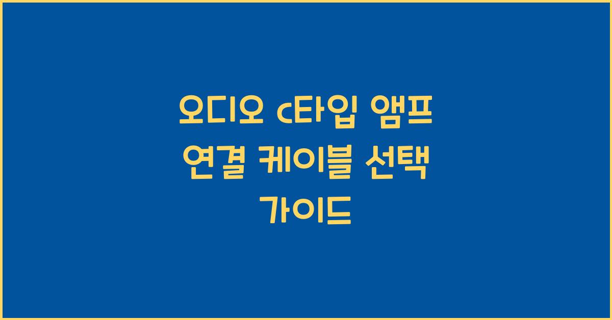 오디오 c타입 앰프 연결 케이블