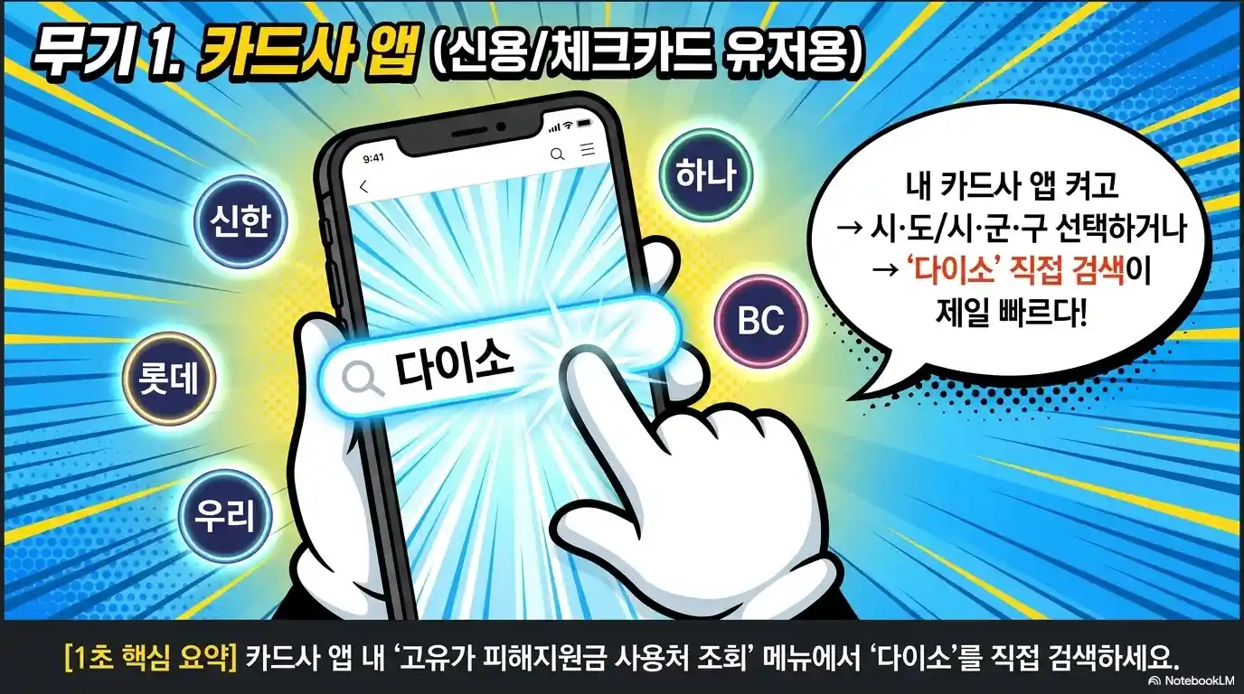 고유가 피해지원금 사용 가능 매장 확인하기