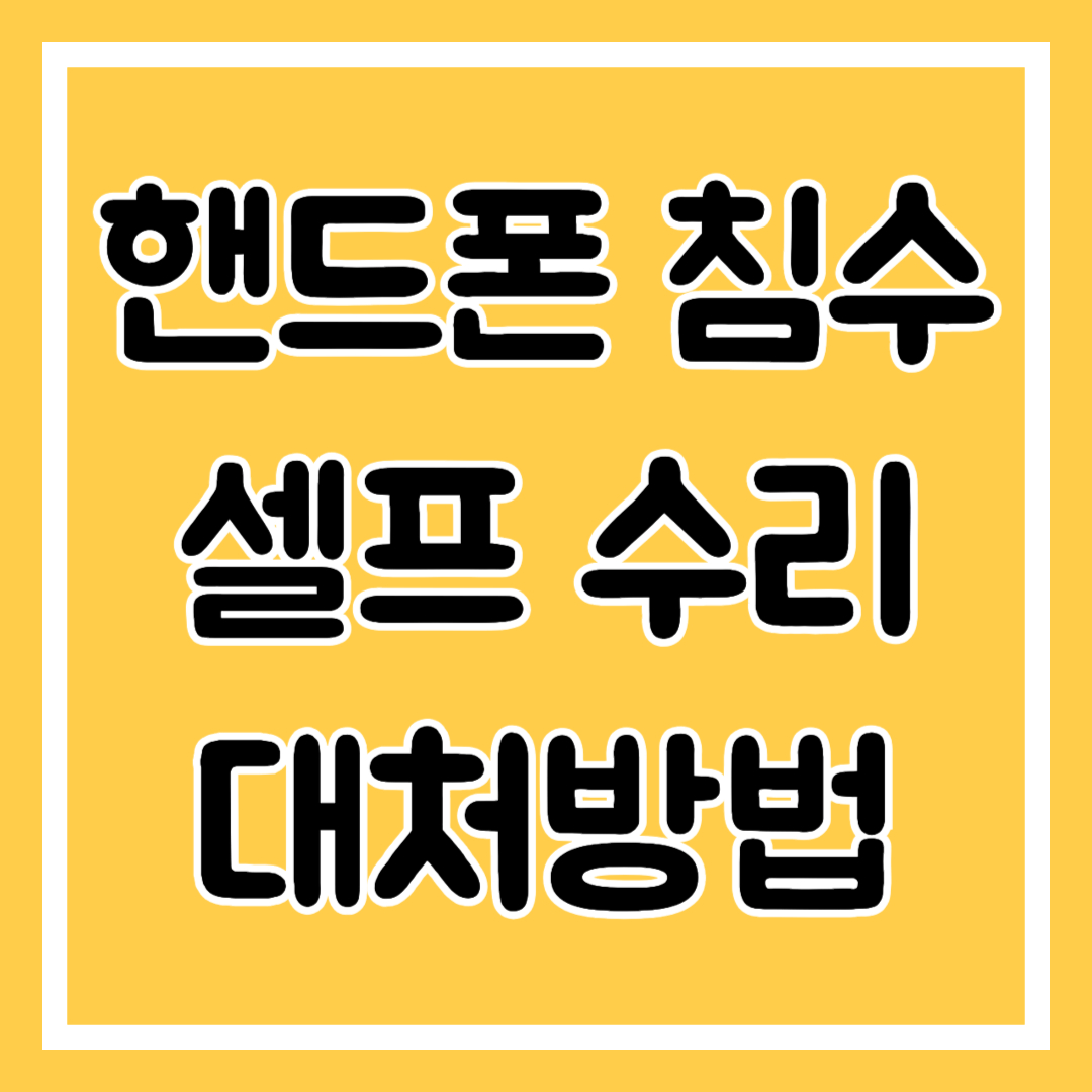 휴대폰 물에 빠뜨렸을 때 대처방법, 자가 수리 방법 알아보기