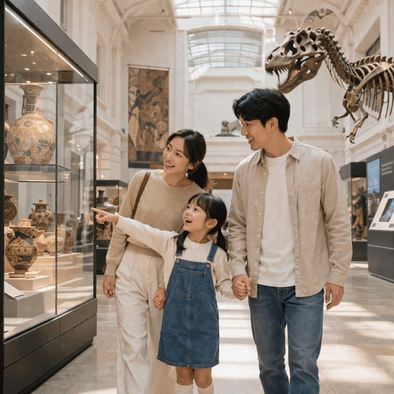 국공립 박물관 나들이간 가족모습