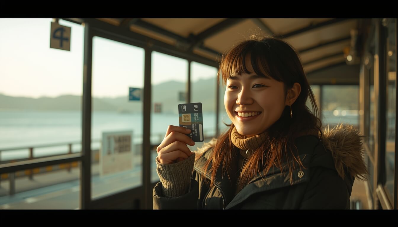 제주도에서 교통카드로 환급 혜택을 받는 모습