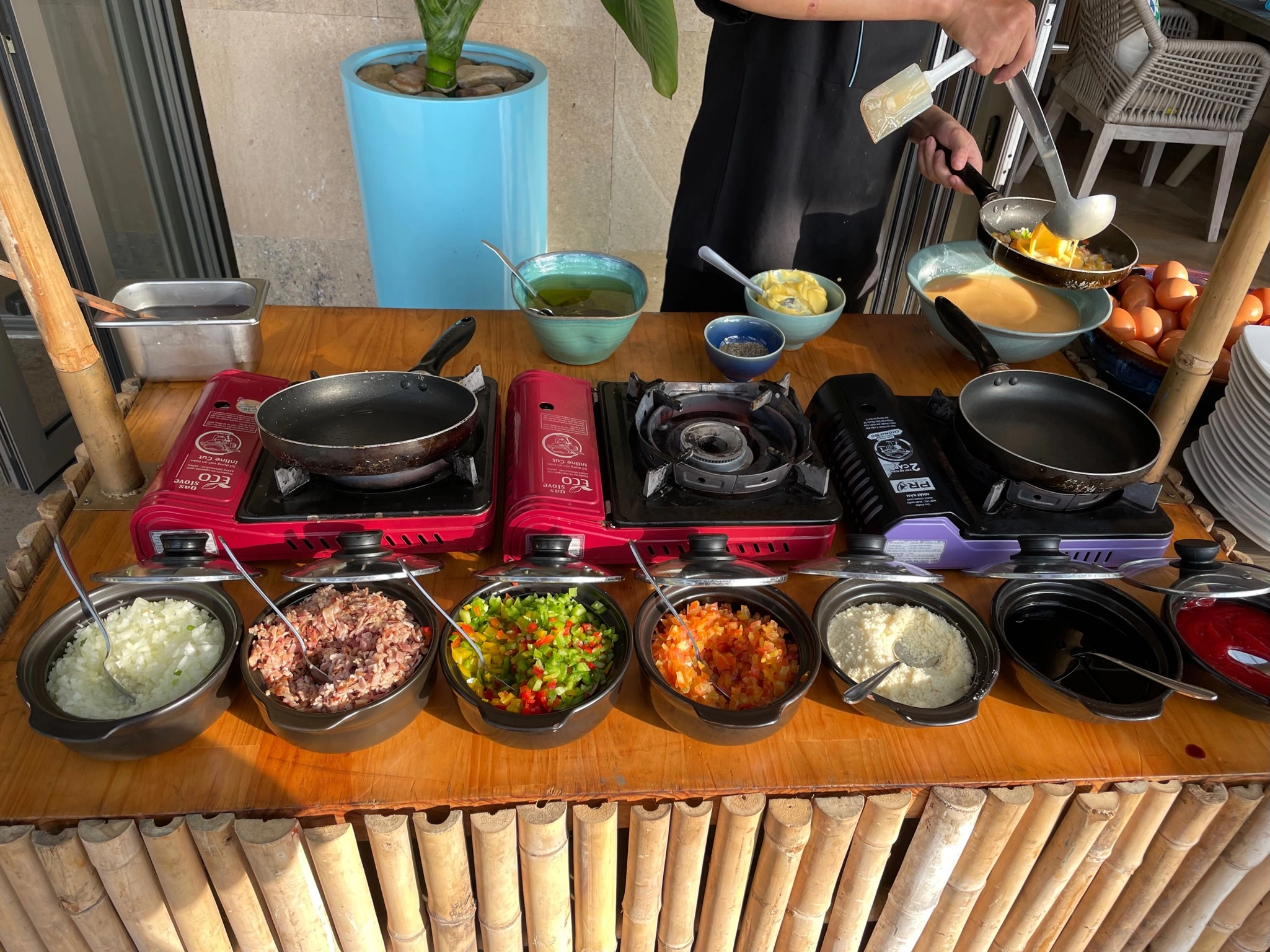 미아 리조트 샌달스 레스토랑 계란 코너