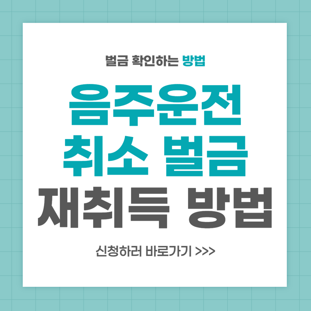 음주운전 면허 취소 벌금