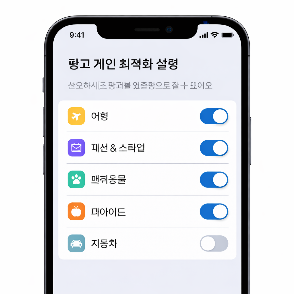 스마트폰 광고 개인 최적화 설정 화면 이미지