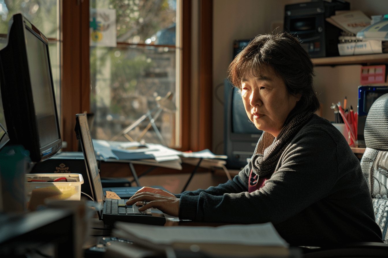 모니터를-보고-있는-여성