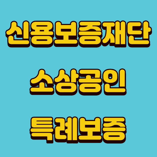 신용보증재단 소상공인 특례보증