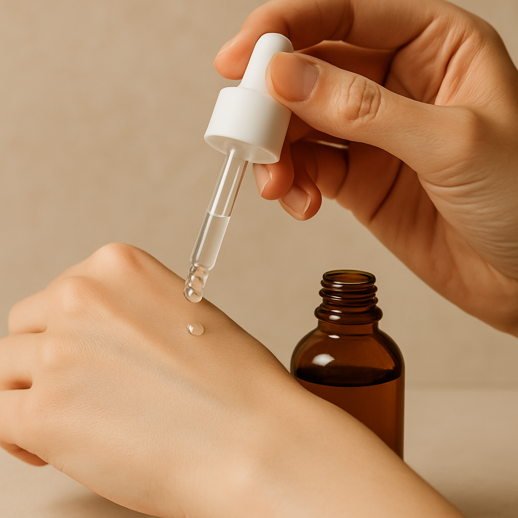 아젤라익산이 함유된 화장품을 바르는 이미지