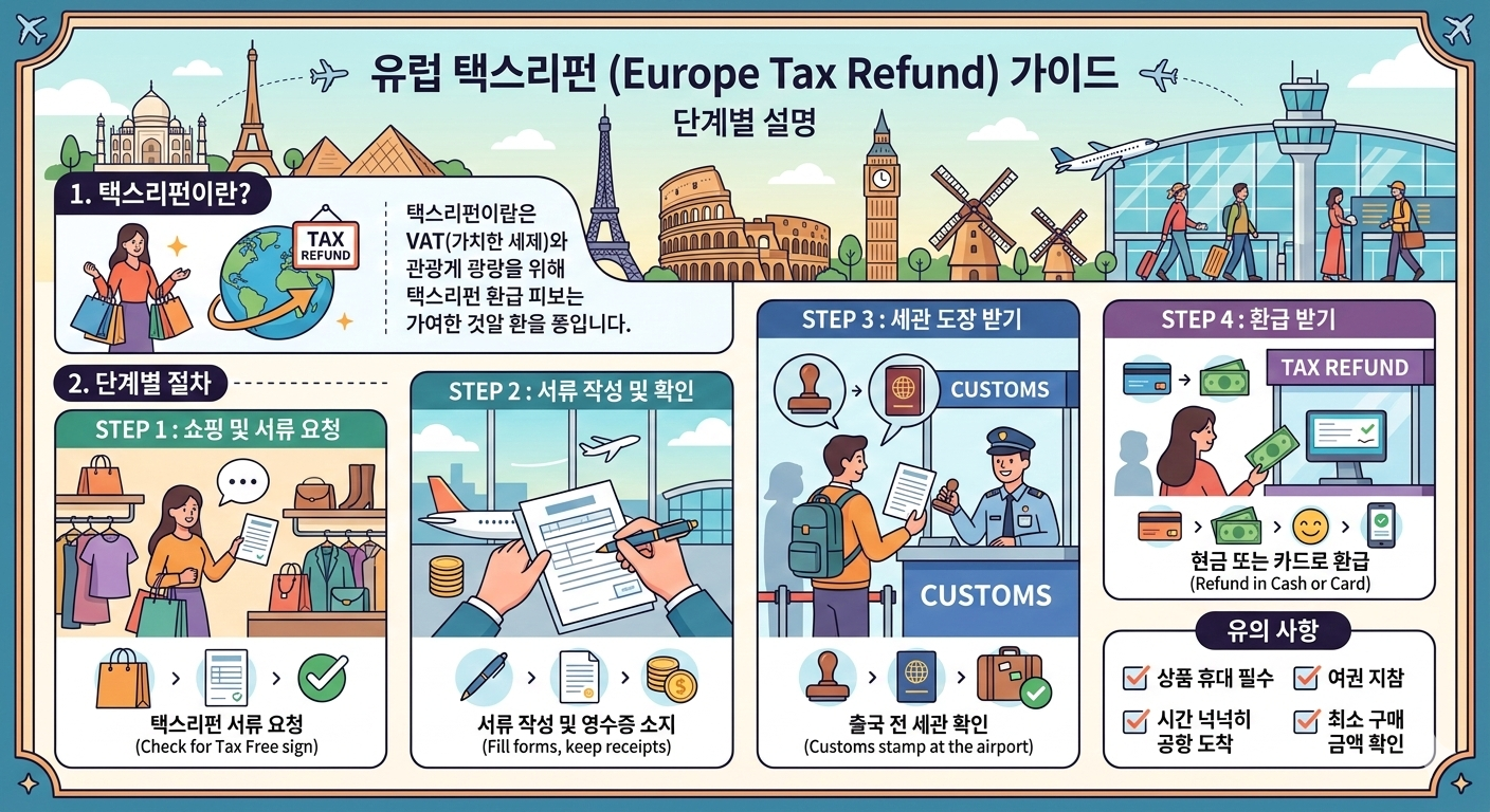유럽 택스리펀 (공항절차, 서류작성, 환급방법)