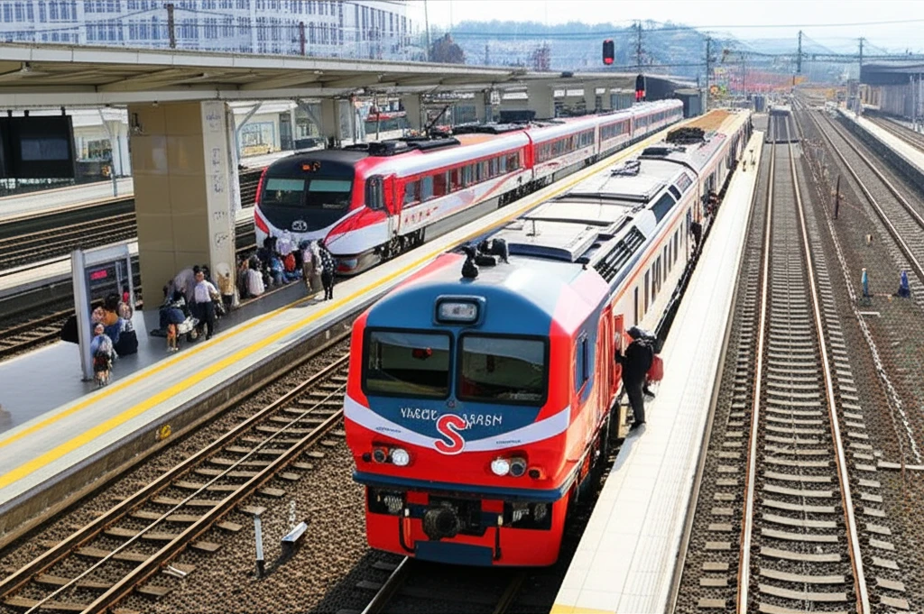 하동역에서 진주 부산 목포 방면 열차..