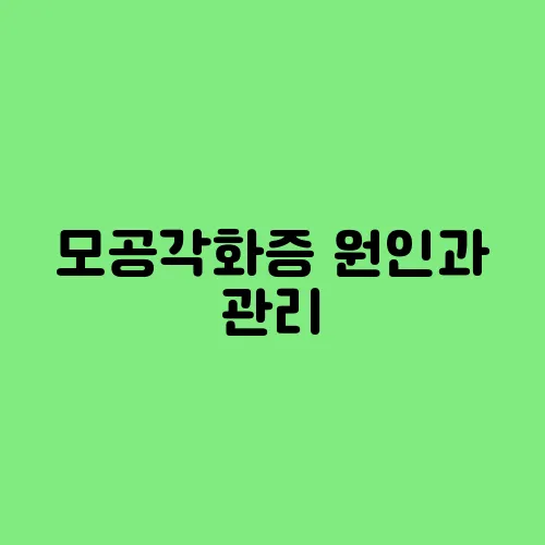 모공각화증 원인과 관리