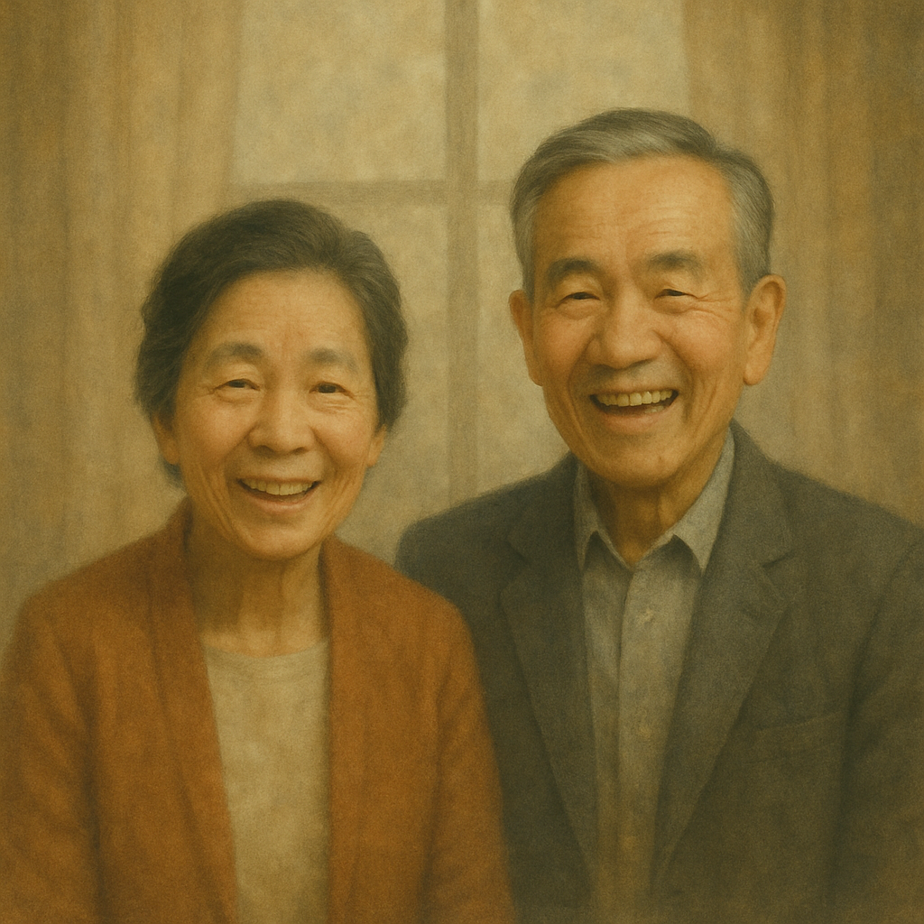 웃고있는 부모님