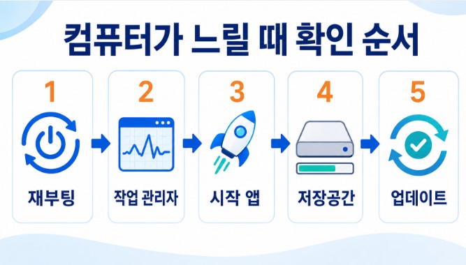 느린 컴퓨터 점검 5단계