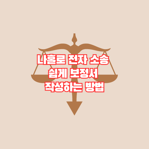 나홀로 전자 소송 쉽게 보정서 작성하는 방법