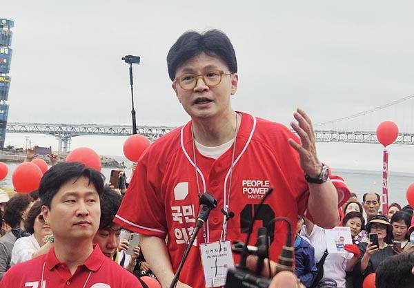 한동훈 유세, 김문수 지지선언
