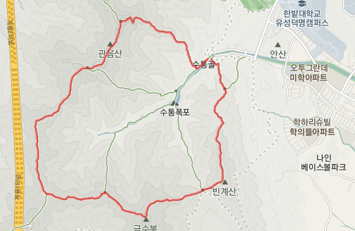 수통골지도