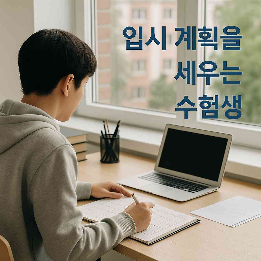 "입시 계획을 세우는 수험생"