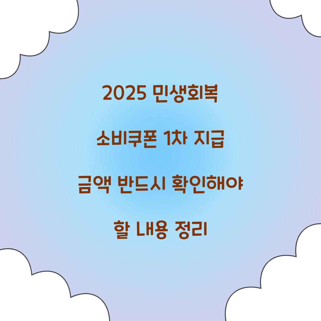 2025 민생회복 소비쿠폰 1차 지급 금액