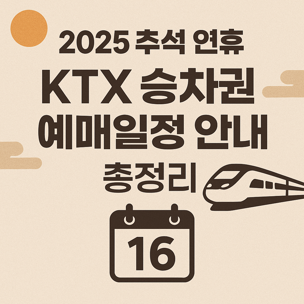 2025 추석 연휴 KTX 승차권 예매일정 안내