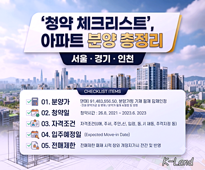 2026년 10월 수도권 아파트 분양 청약 체크리스트