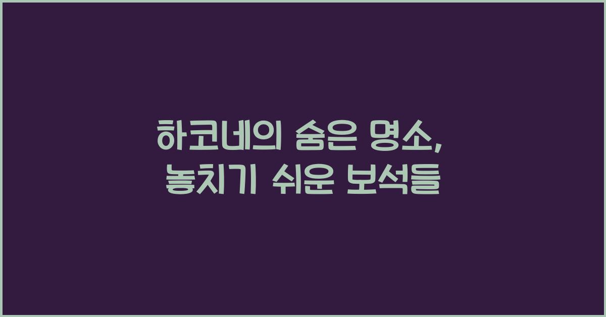 하코네의 숨은 명소: 관광객이 놓치기 쉬운 곳들