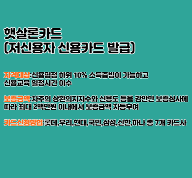 저신용자 신용카드 발급