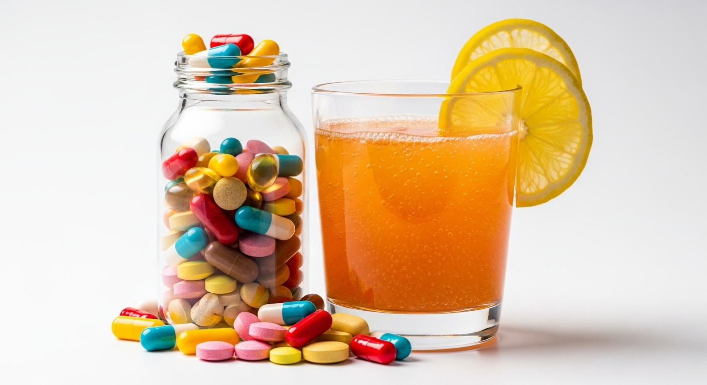 비타민 액상과 알약