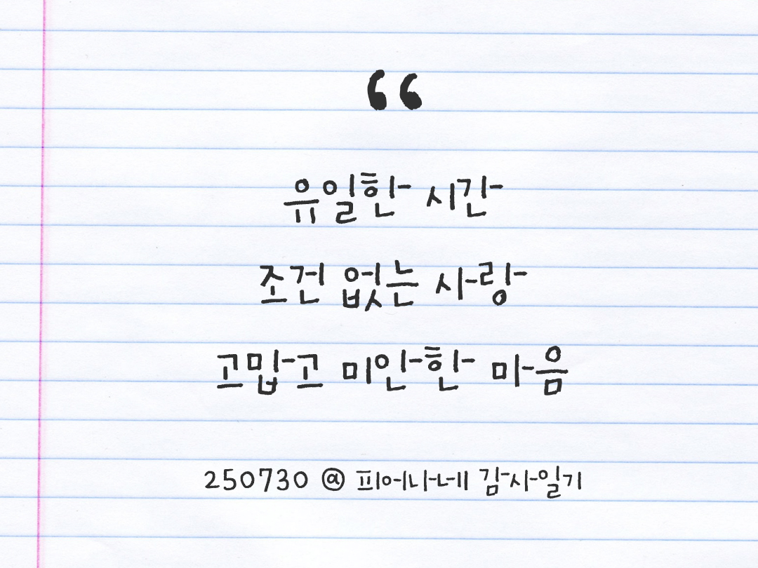 25년 7월 30일 오늘 내 마음 기록하기 감사노트, 감사를 통해 발견한 행복, 오늘 감사한 순간들 by 피어나네 감사일기