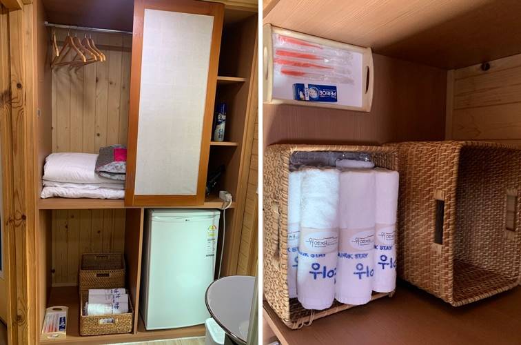 화장시리 문 뒤의 모습