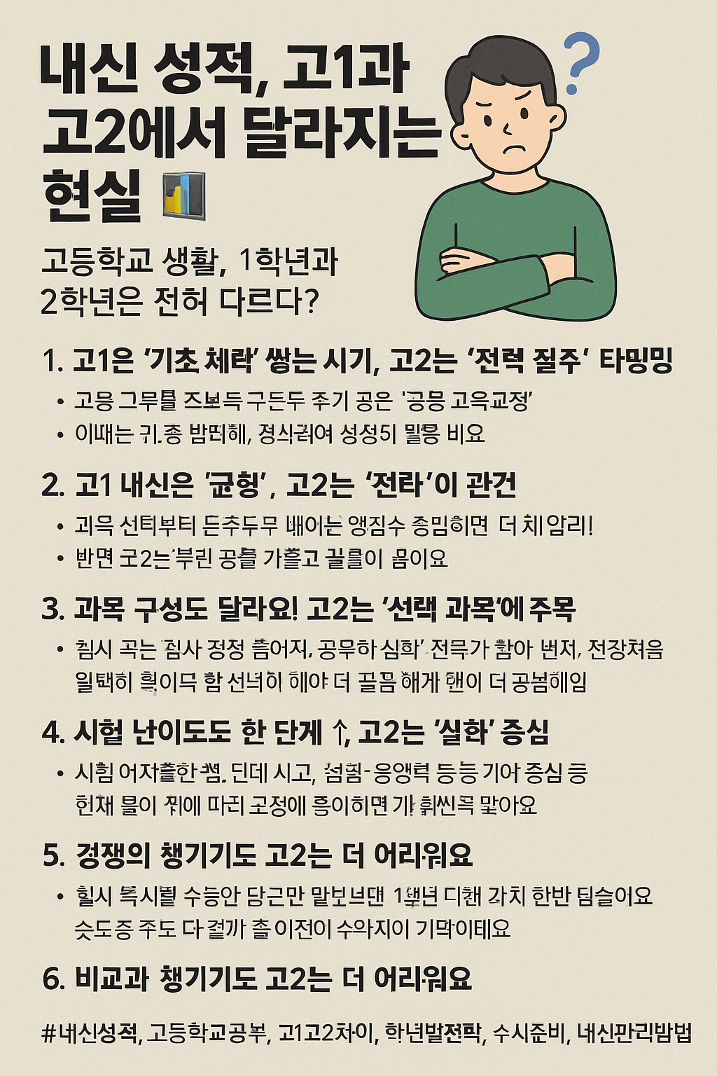 내신 성적, 고1과 고2에서 달라지는 현실