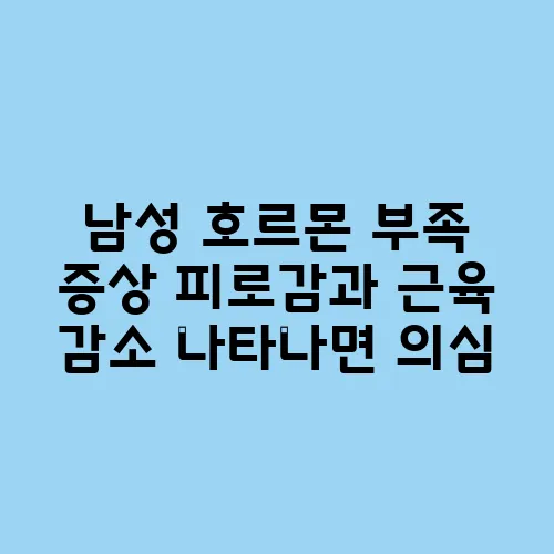 남성 호르몬 부족 증상 피로감과 근육 감소 나타나면 의심