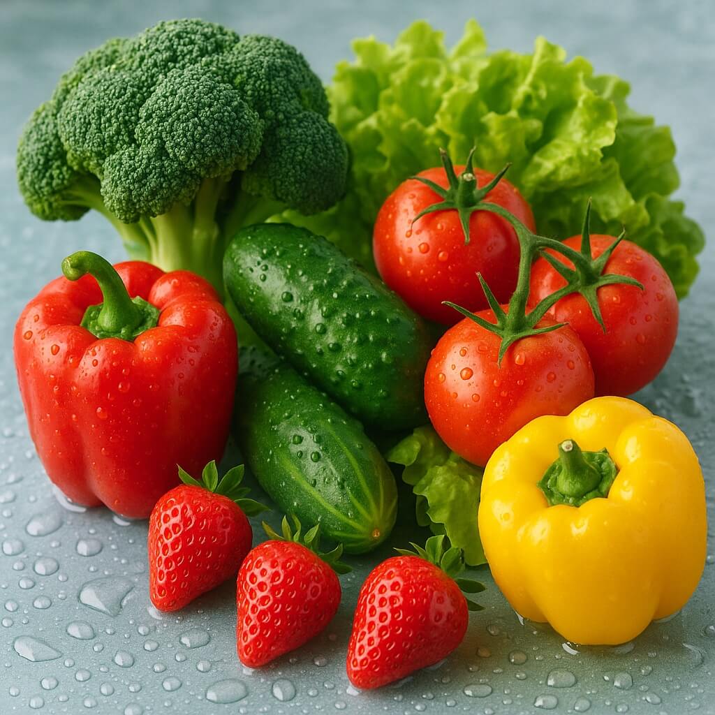 신선한 과일과 채소 사진