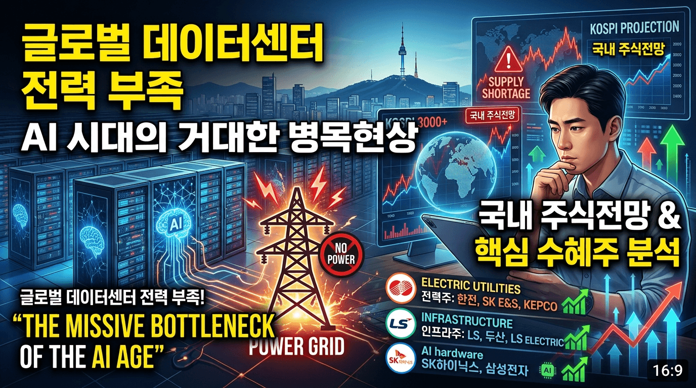 [글로벌 데이터센터 전력 부족] AI 시대의 거대한 병목 현상, 공급 부족 속 [국내 주식전망]과 핵심 수혜주 분석