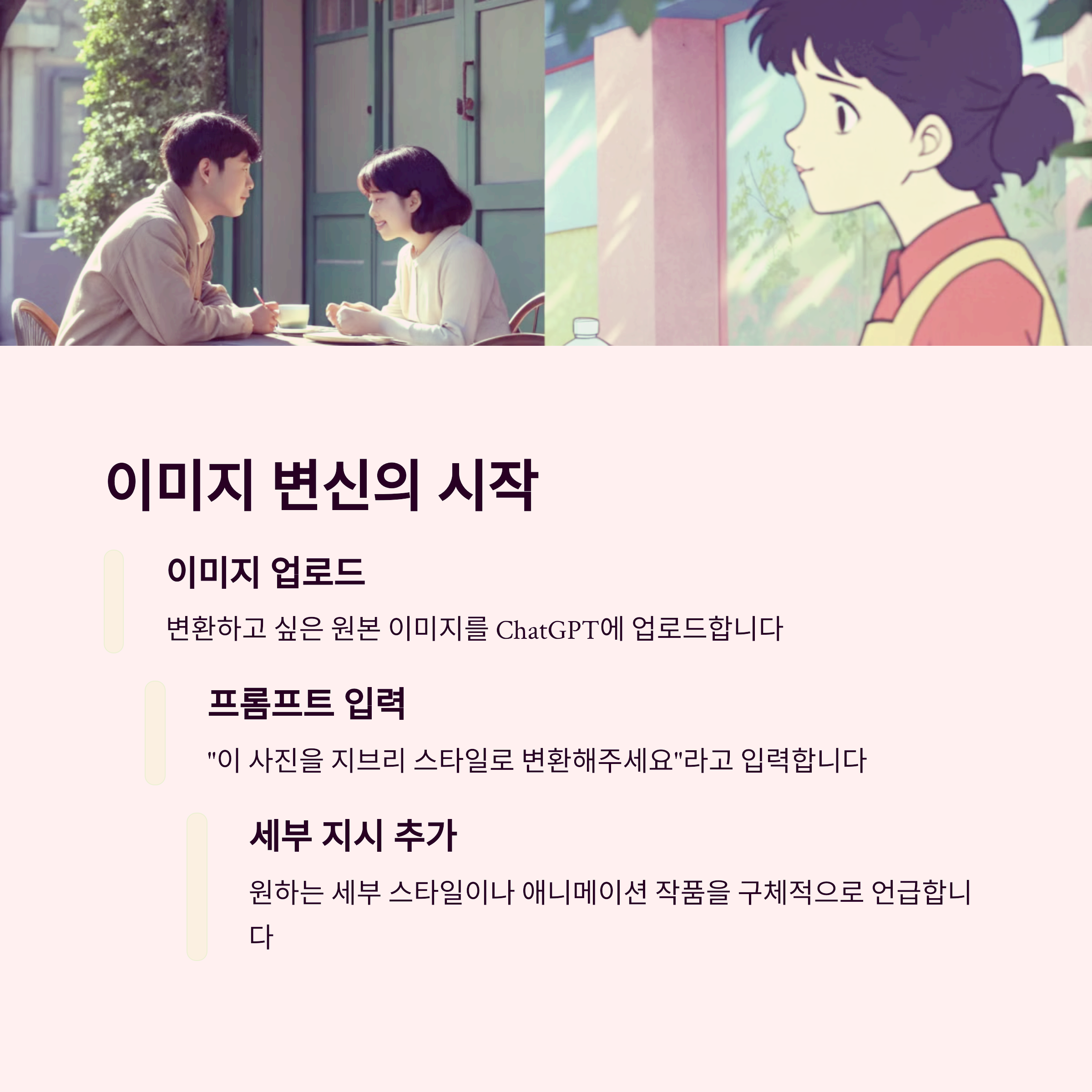 지브리 스타일 AI 이미지 생성 ChatGPT 사용법 관련 이미지