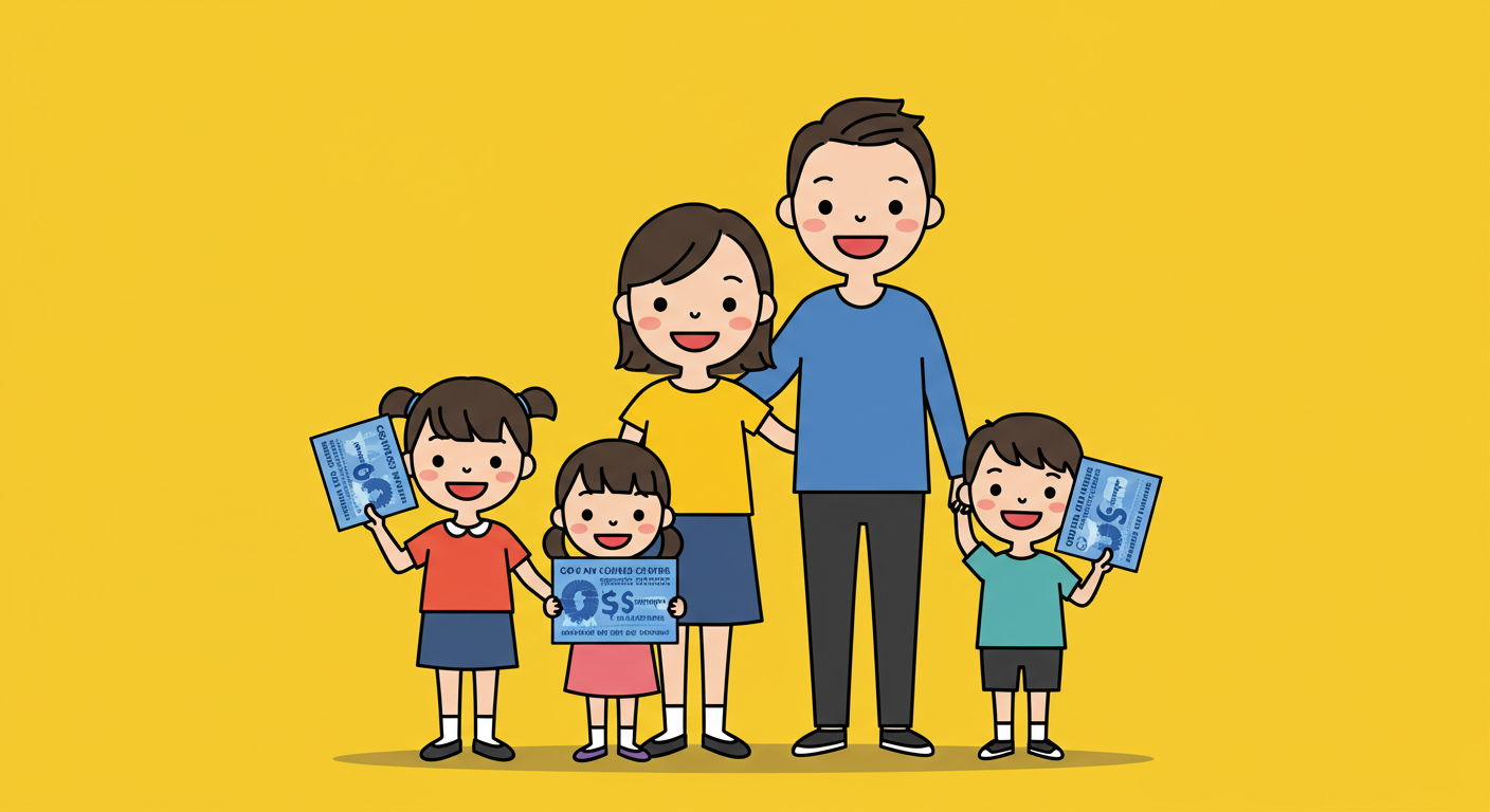 다자녀 가정 소비쿠폰 혜택 일러스트