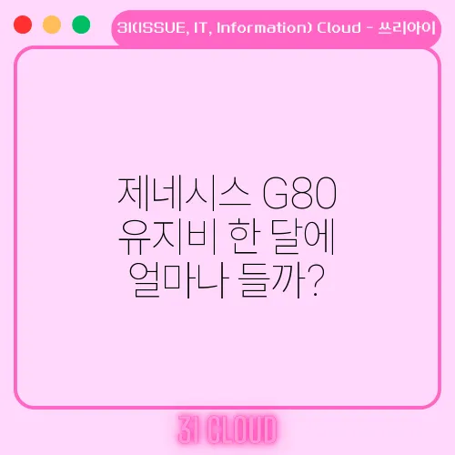 제네시스 G80 유지비 한 달에 얼마나 들까?